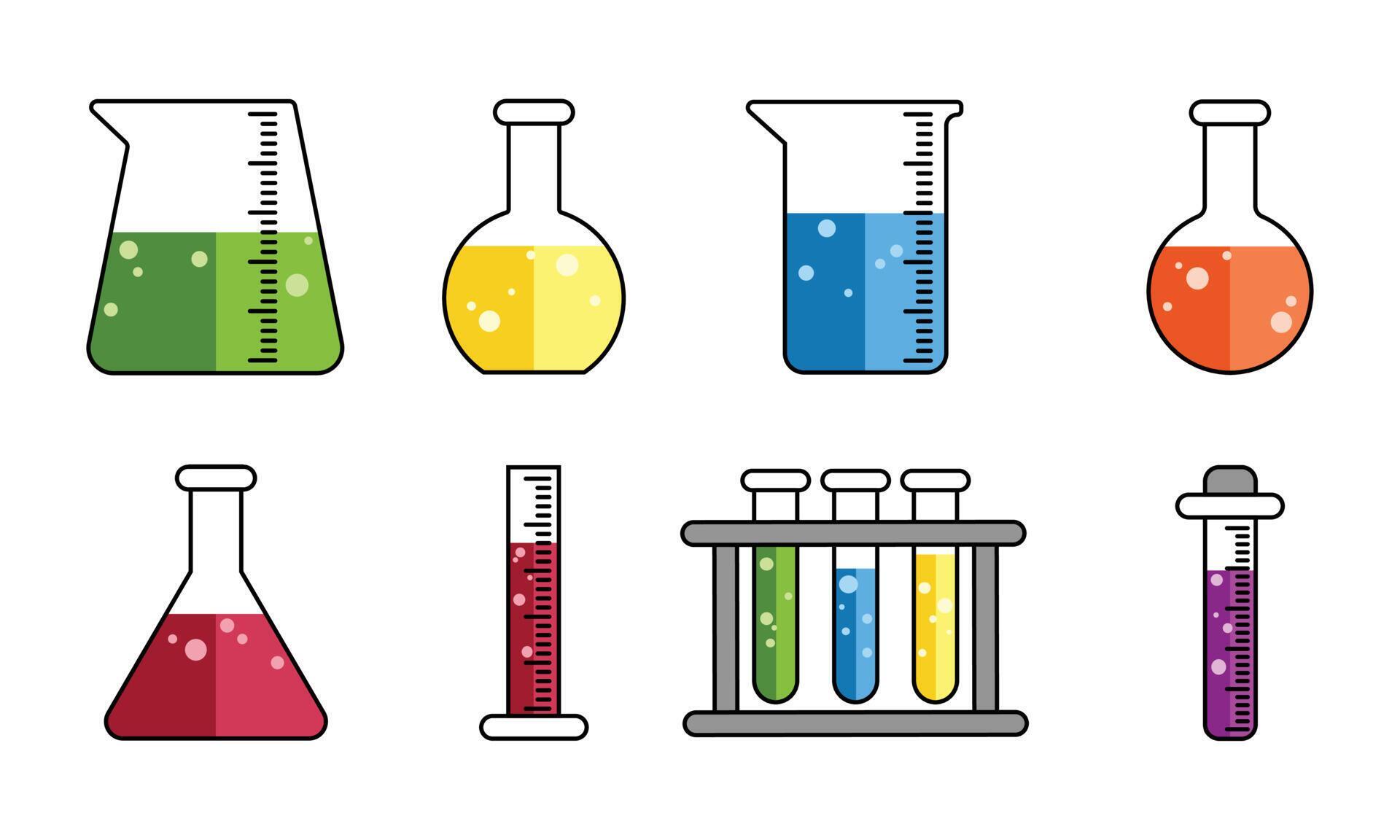 Beaker and flask illustrations for educational design elements. 5277513 Vector Art at Vecteezy