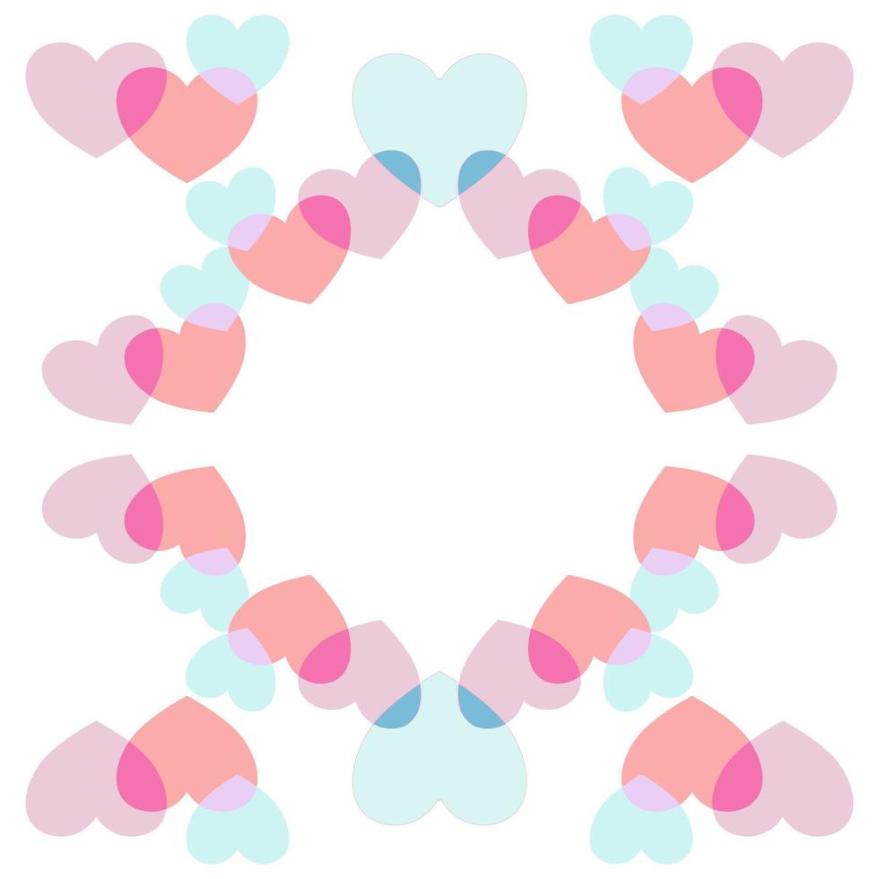 Valentine hearts pattern in pastel colors background vector