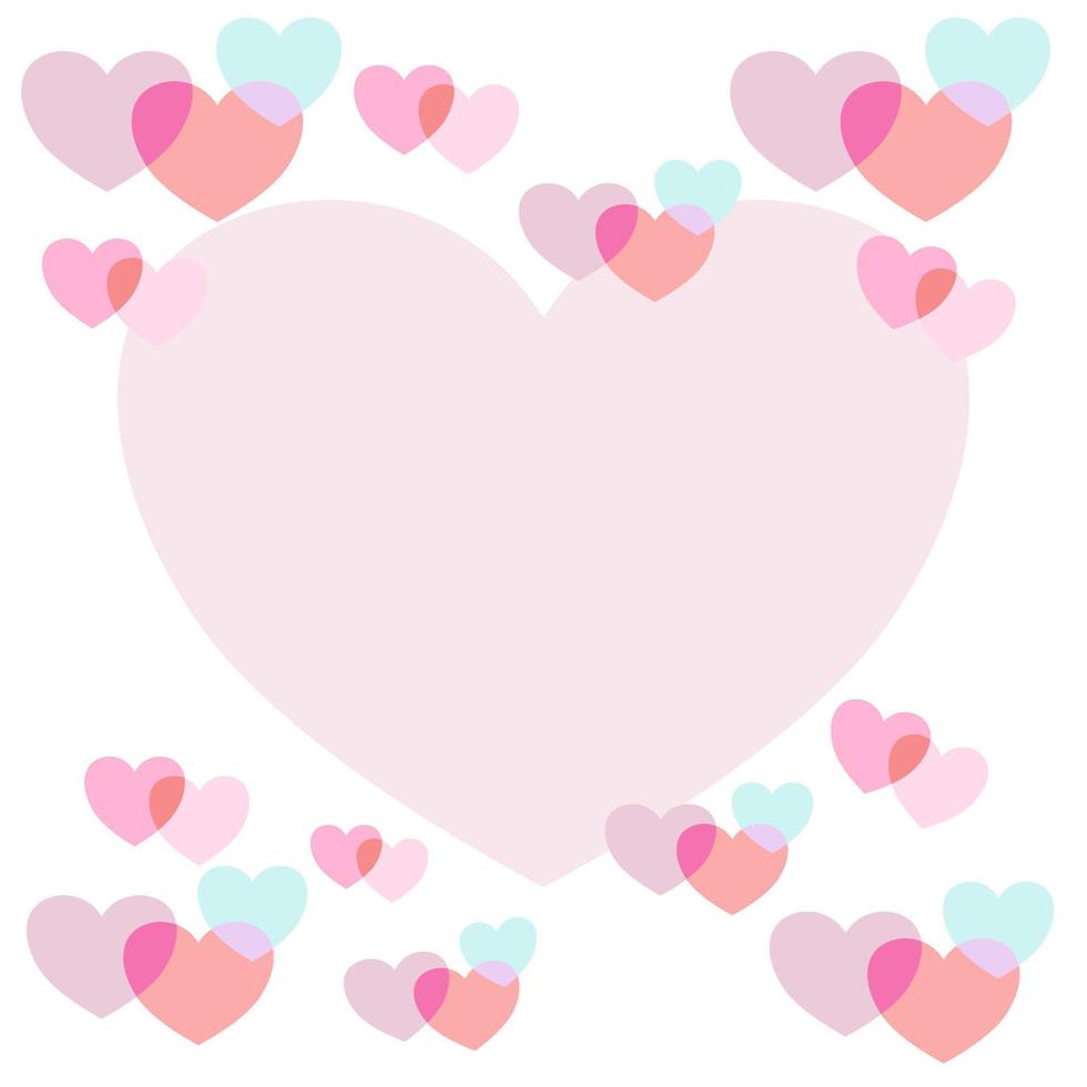 Patrón de corazones de San Valentín en vector de fondo de colores pastel