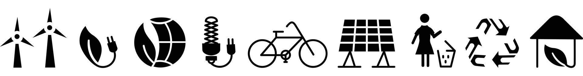 Linear ecology icons,Eco friendly related thin line icon set in minimal style. vector
