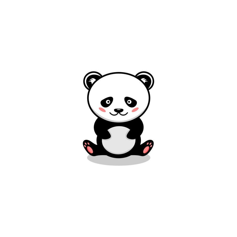 Cute Panda Vector Icon Illustration. Panda Mascot Cartoon Character. Animal Icon Concept White Isolated.