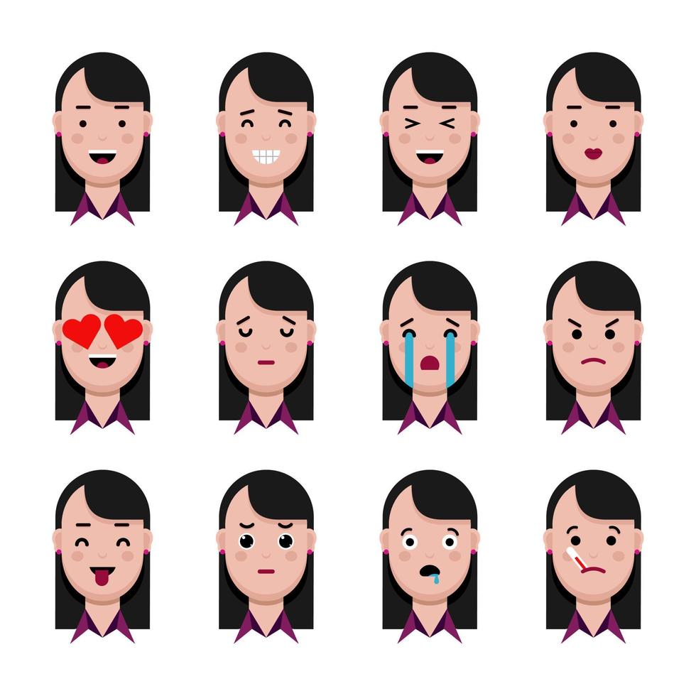 Collection of people showing emotions vector