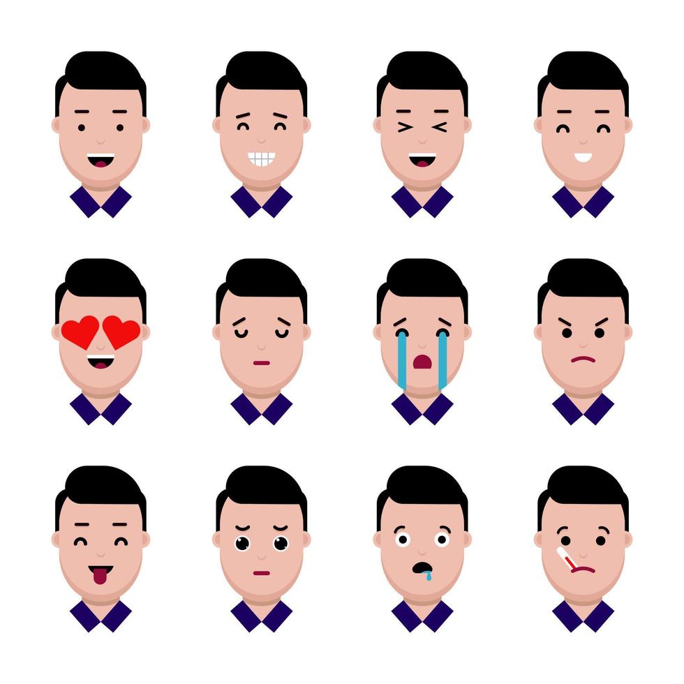 Collection of people showing emotions vector