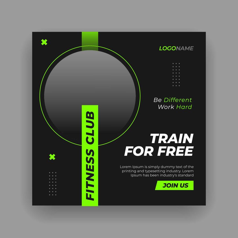 Fitness social media banner template vector