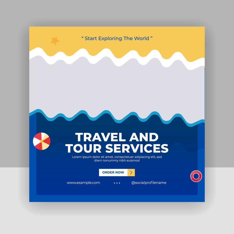 Travel and tour social media banner vector