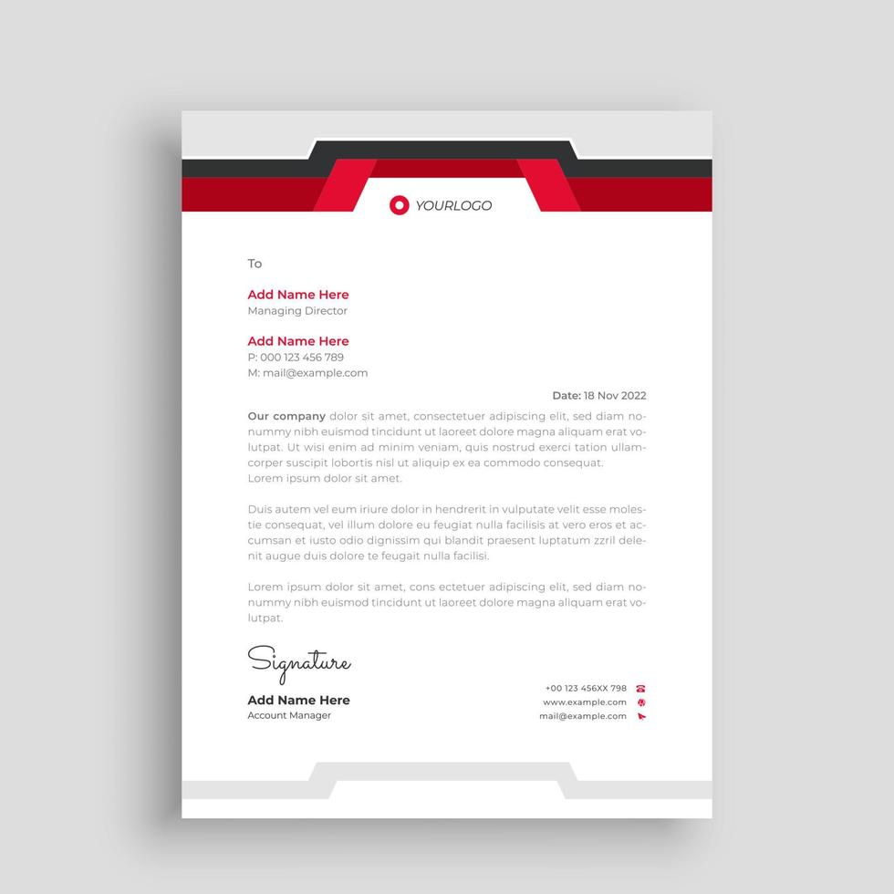 Professional letterhead design template vector