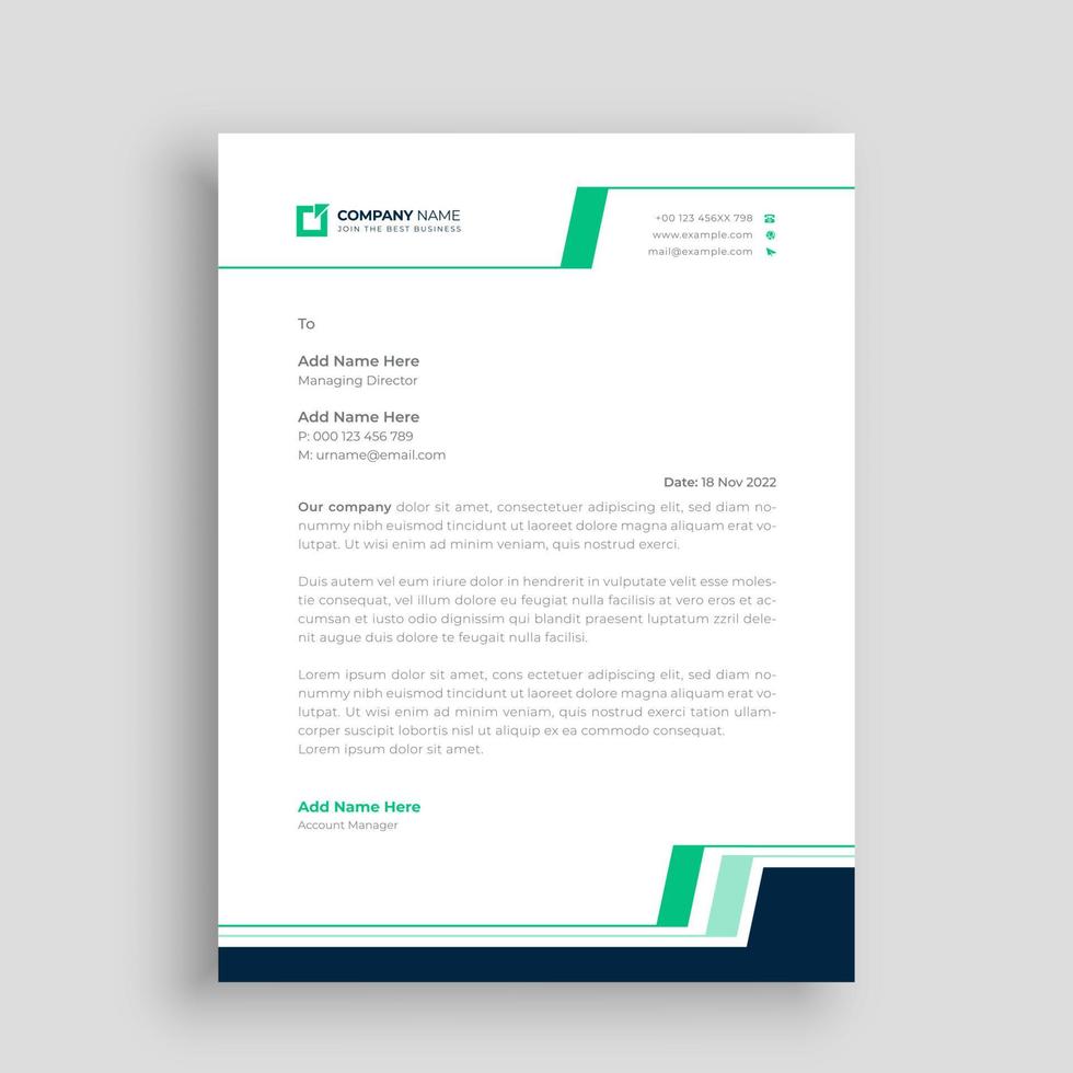 Professional letterhead design template vector