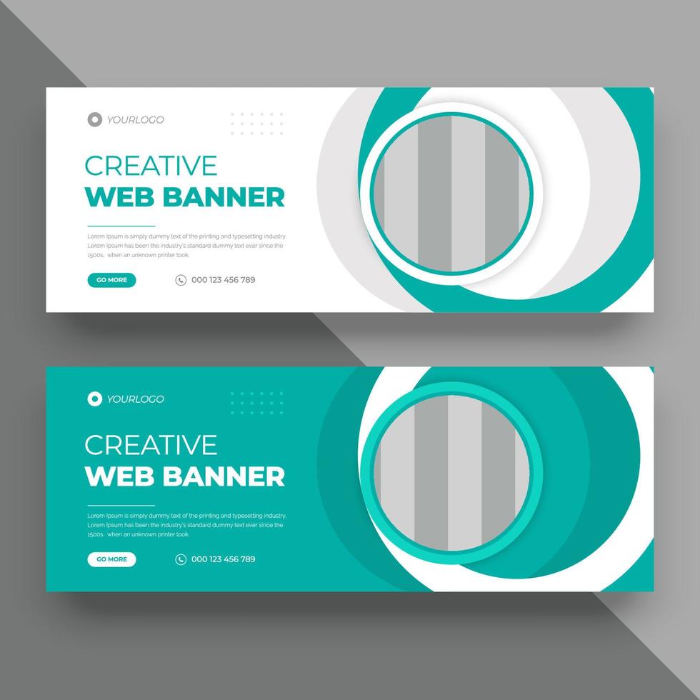 Business digital media cover web banner template vector