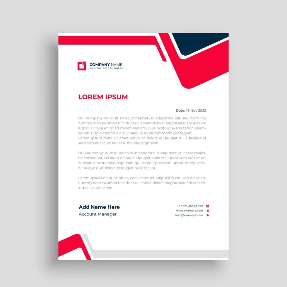 Professional letterhead design template vector