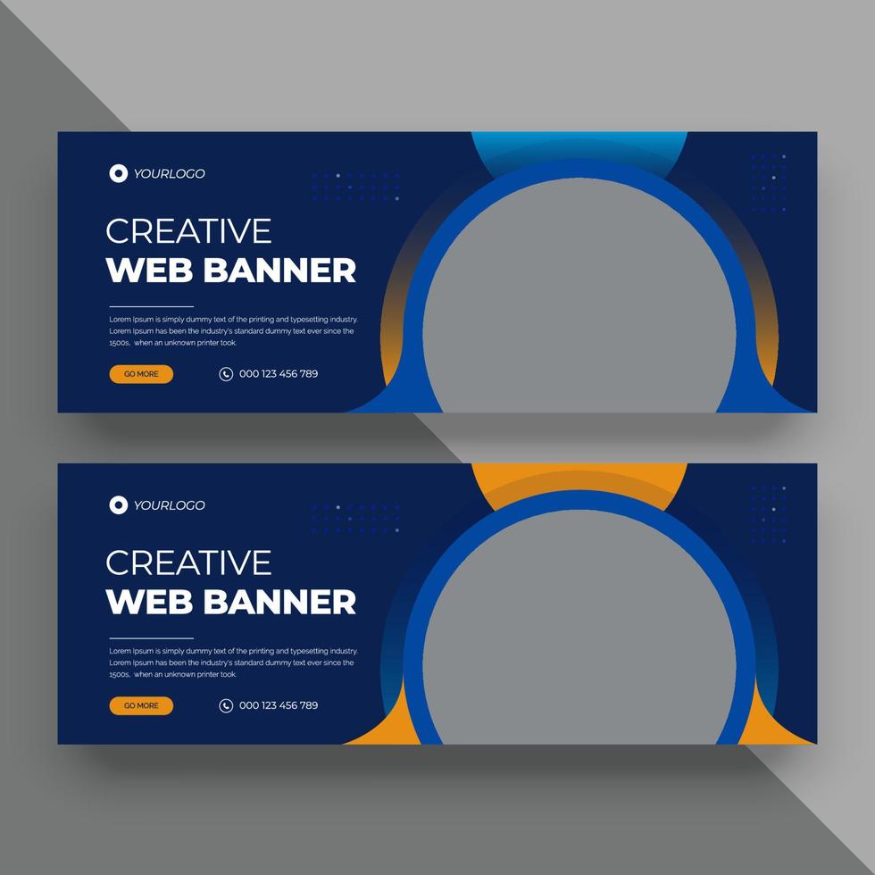 Business digital media cover web banner template vector