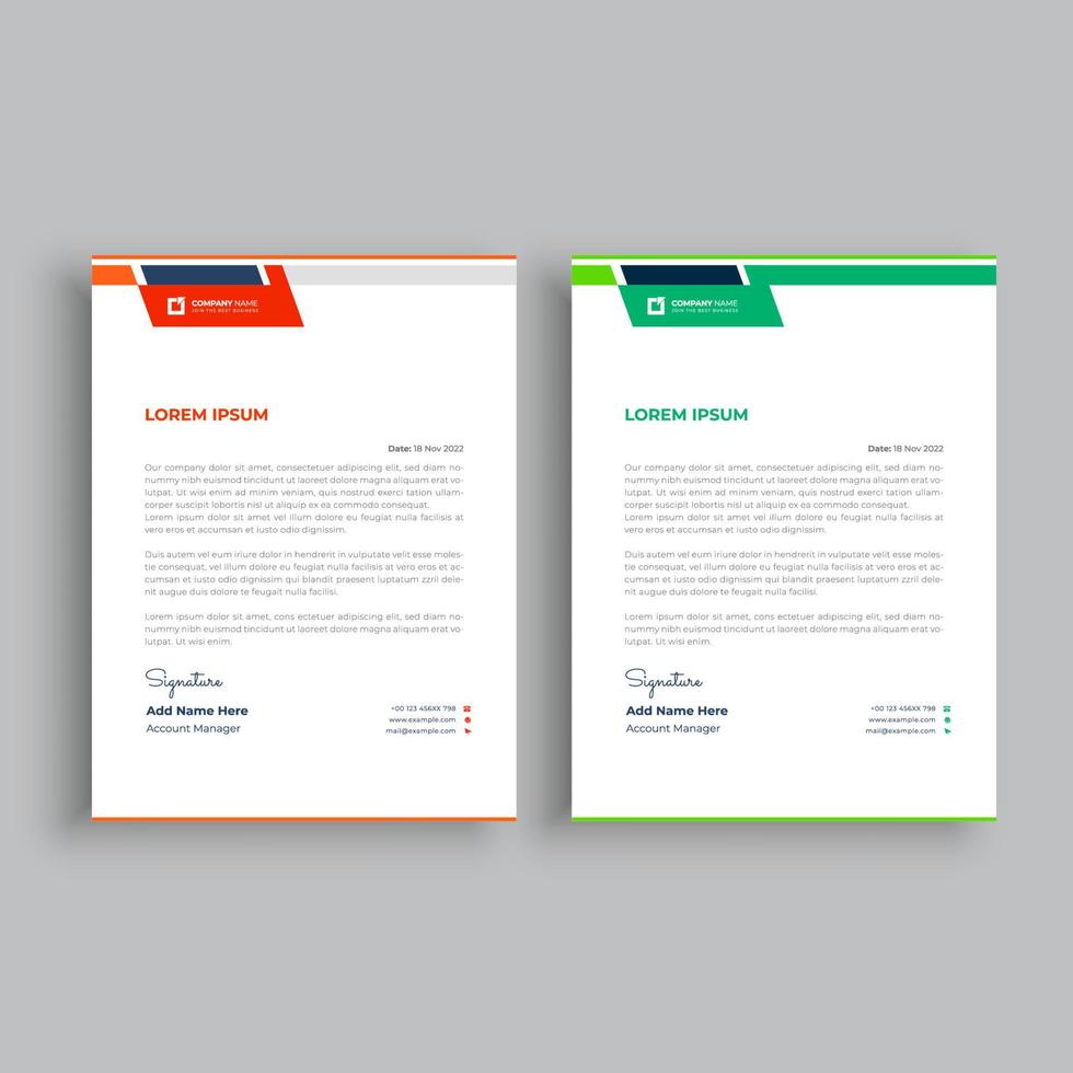 Professonal letterhead design template vector