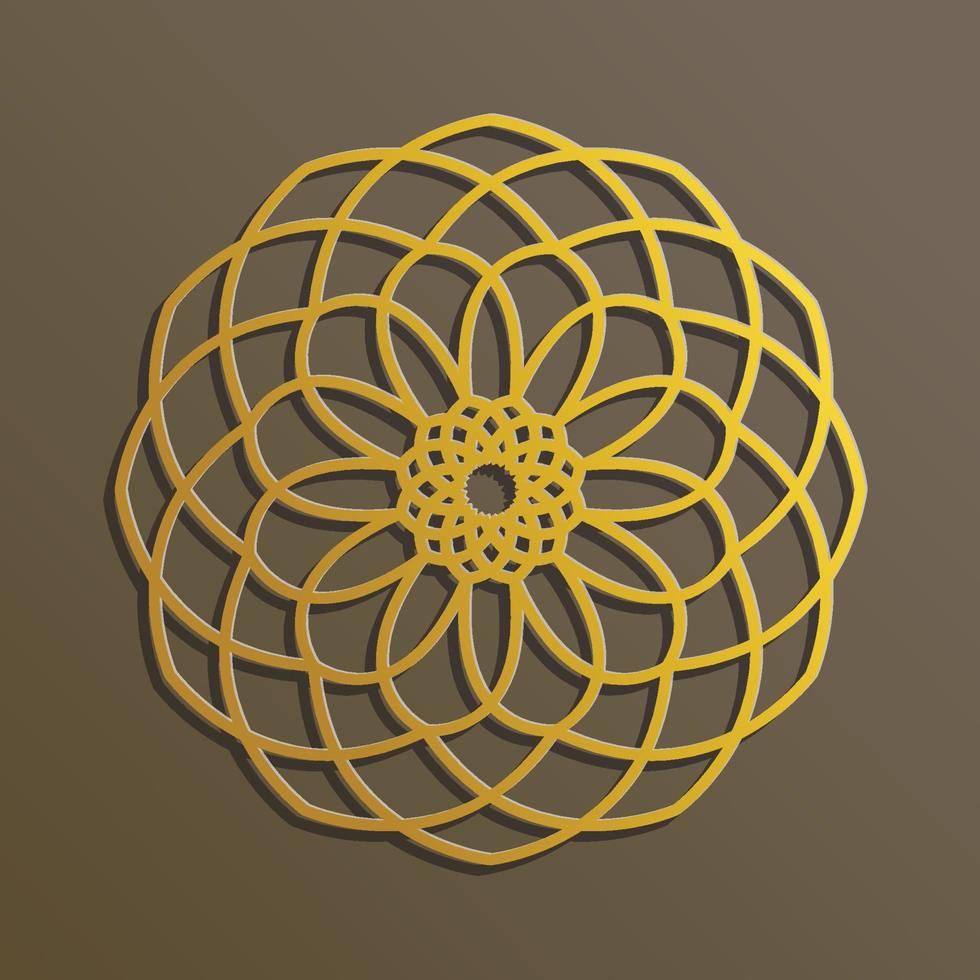 golden luxury mandala elegant material ornament design vector