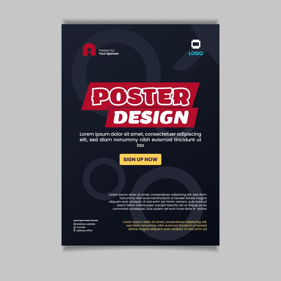 poster design flyer template background color dark vector