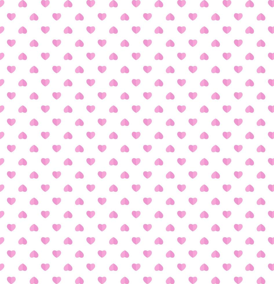 Happy valentines day pink paper cut hearts pattern on white background. vector