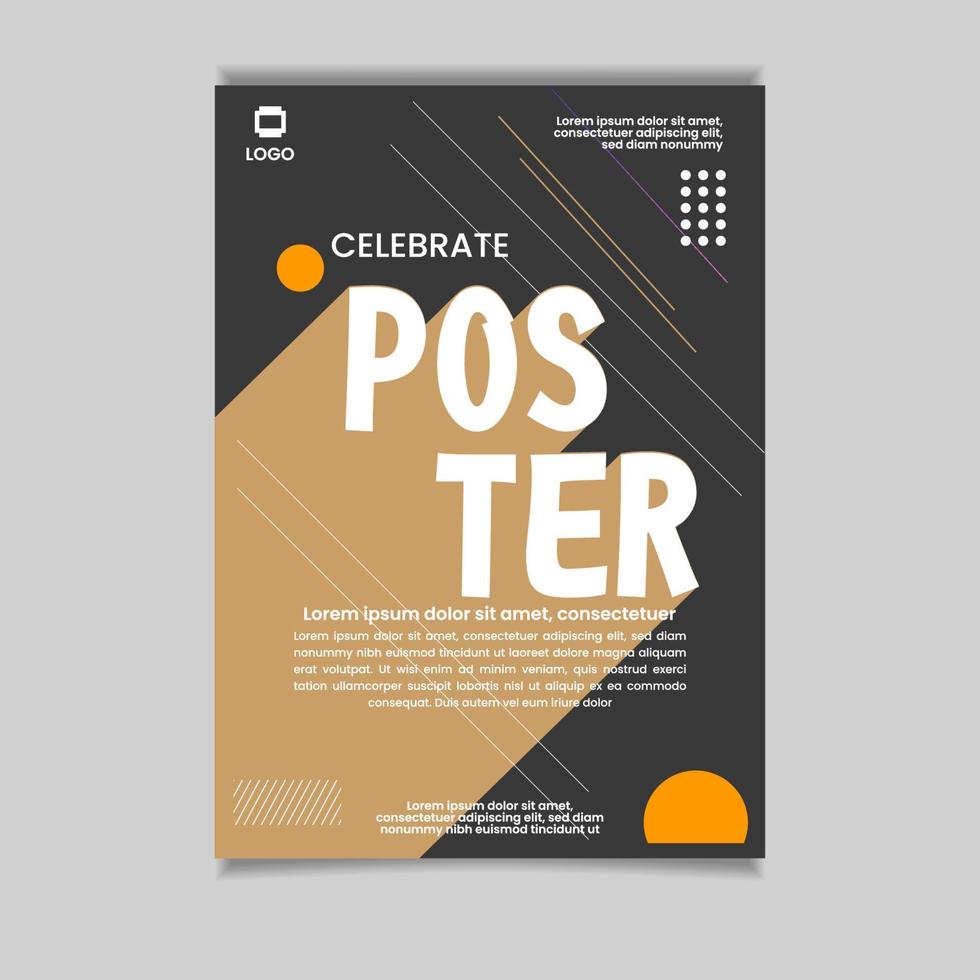 poster celebrate flyer template background brown vector