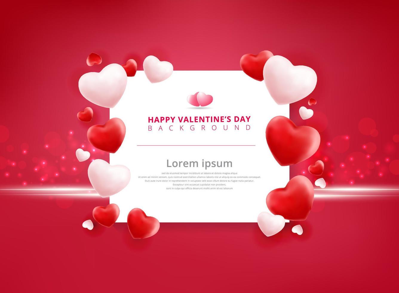 Valentines day sale background with balloons heart pattern. vector