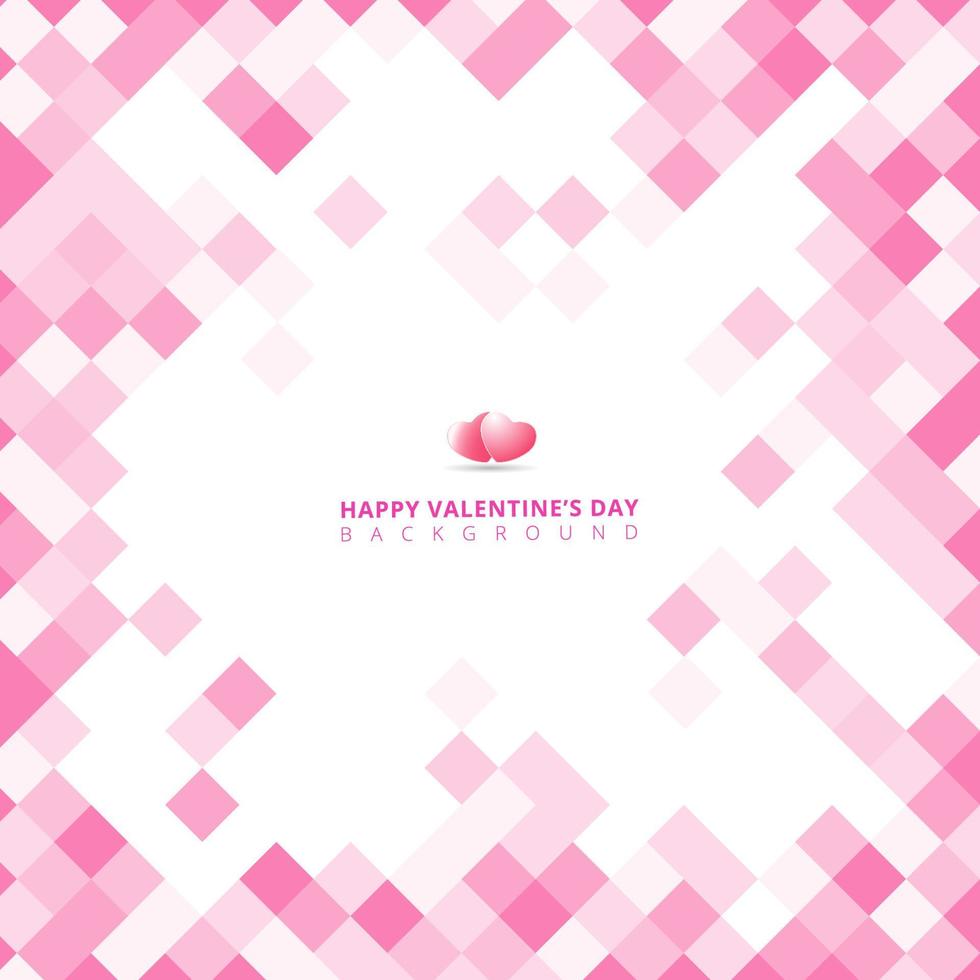 fondo de patrón de color rosa cuadrado geométrico abstracto con espacio de copia para el día de san valentín, tarjeta de boda. vector