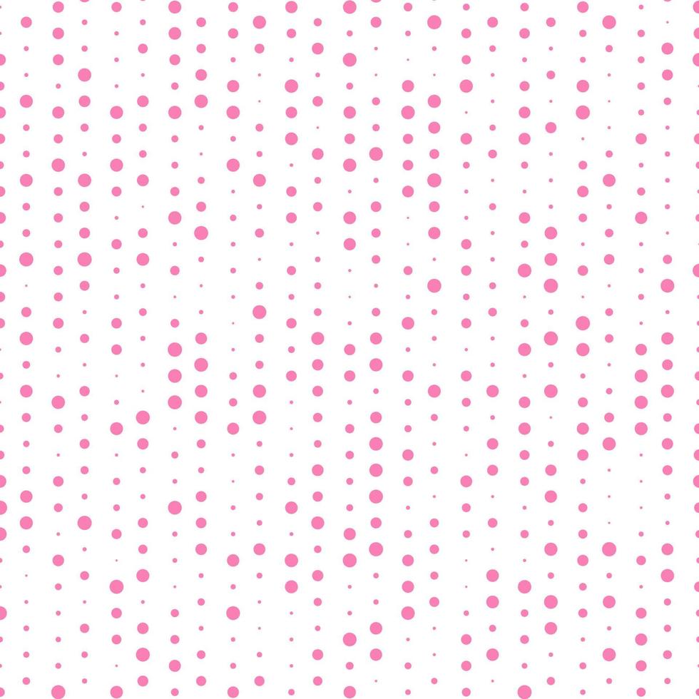 Polka dots pink color random pattern on white background vector