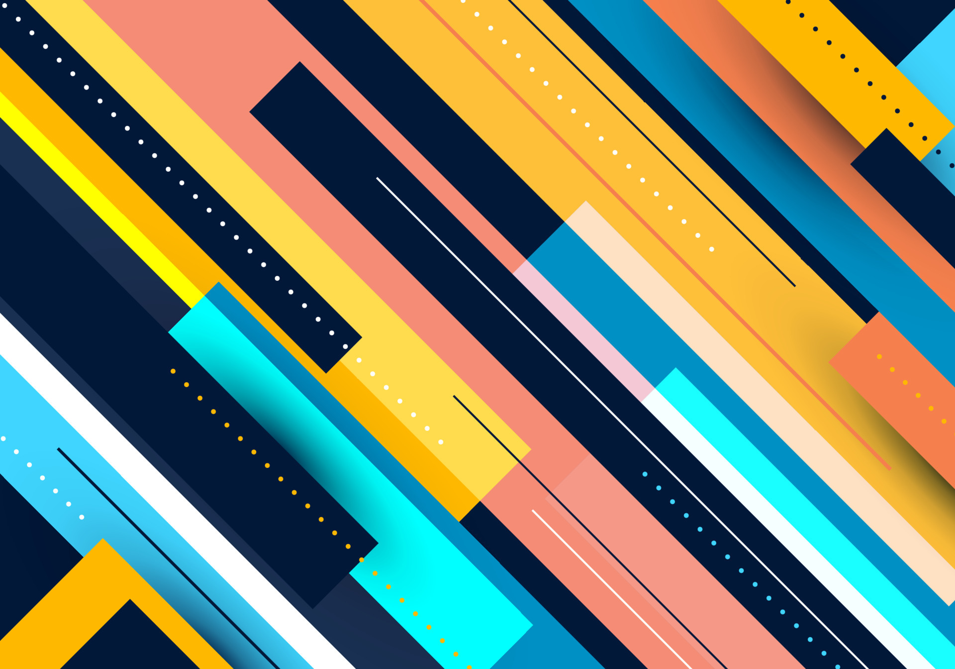 Abstract background bright color diagonal stripes overlapping pattern