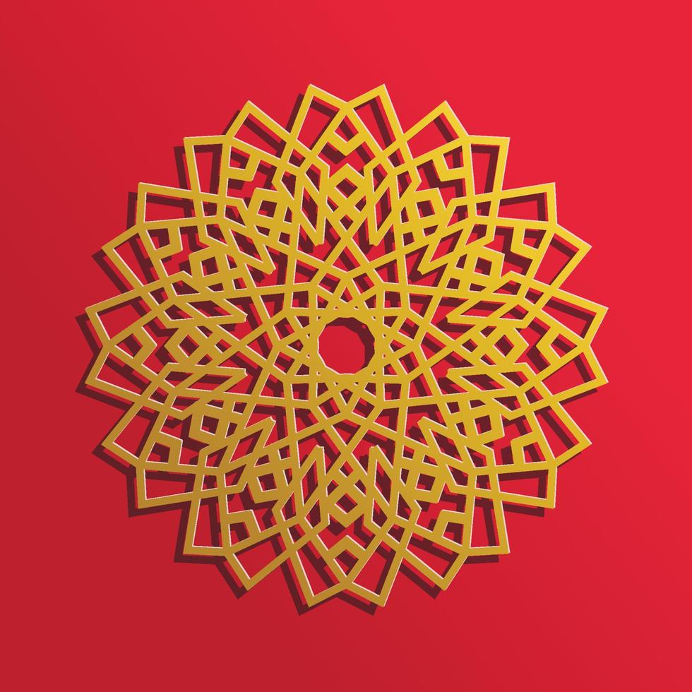 islamic luxury mandala ornament gold color elegant decoration vector