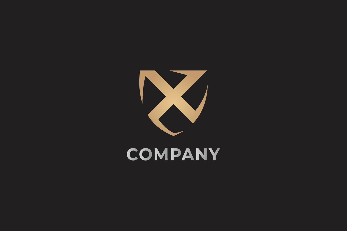 elegant letter x shield luxury logo design vector