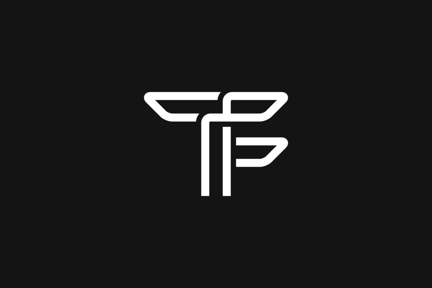 letter TF monogram minimal logo design vector graphic