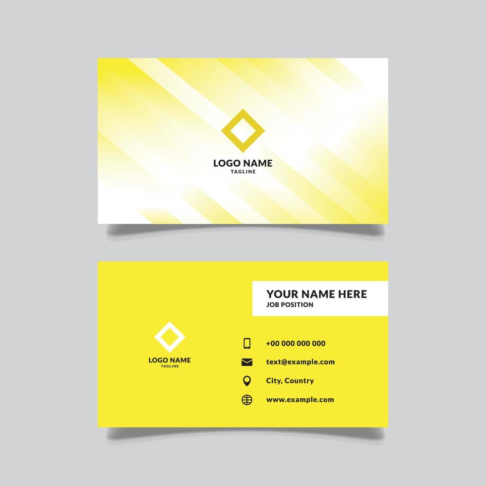modern business card with gradation style, yellow color, vector design graphic