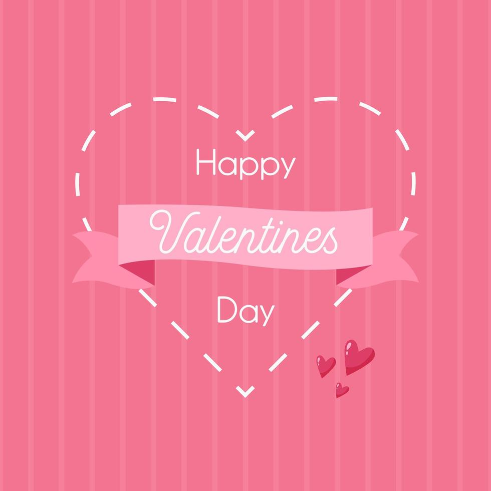 Vertical greeting card with congratulations on Valentine's Day - Vector