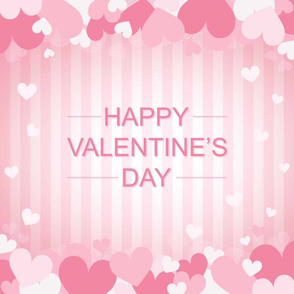 Holiday of all lovers valentine's day, pink hearts - Vector