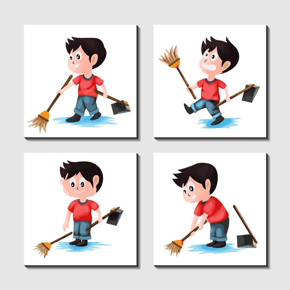 child character set cleaning up vector