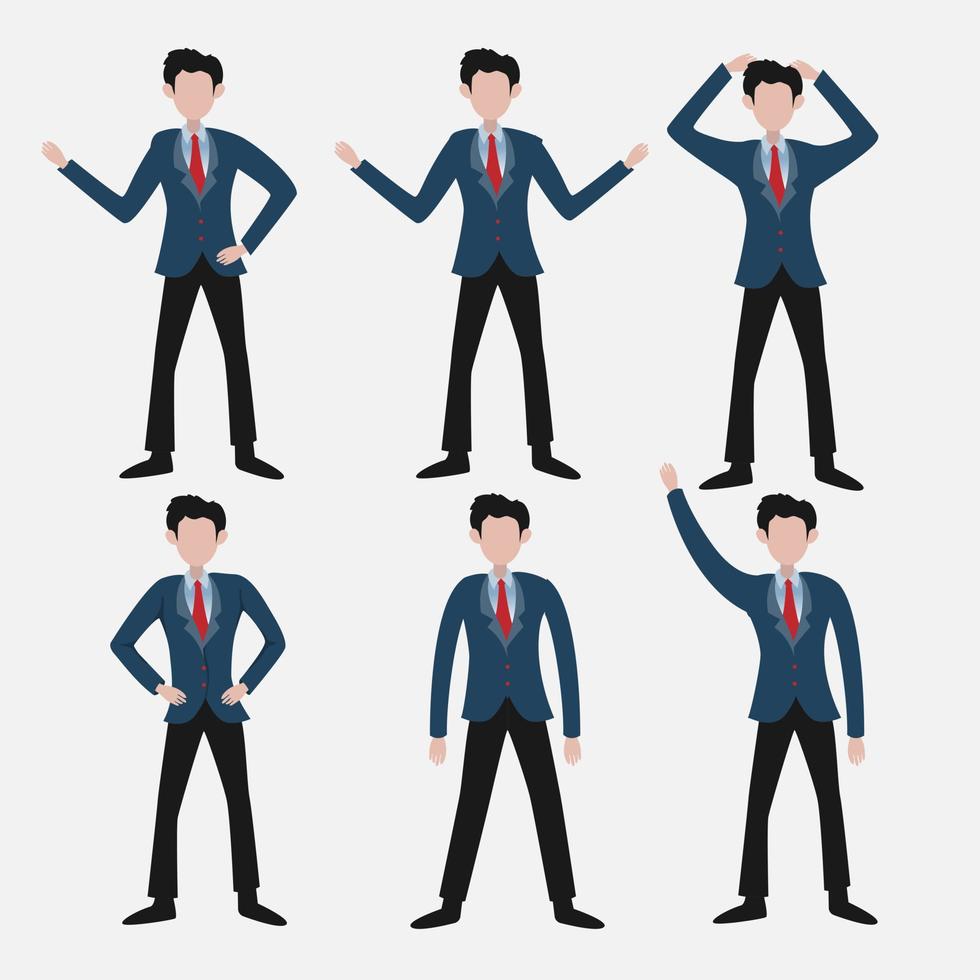 Cartoon charater set businessman vector