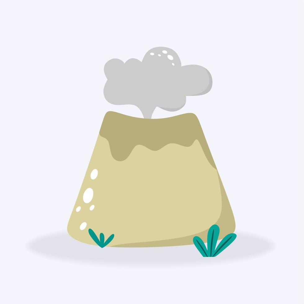 un volcán que emite humo. La edad de piedra. ilustración vectorial vector