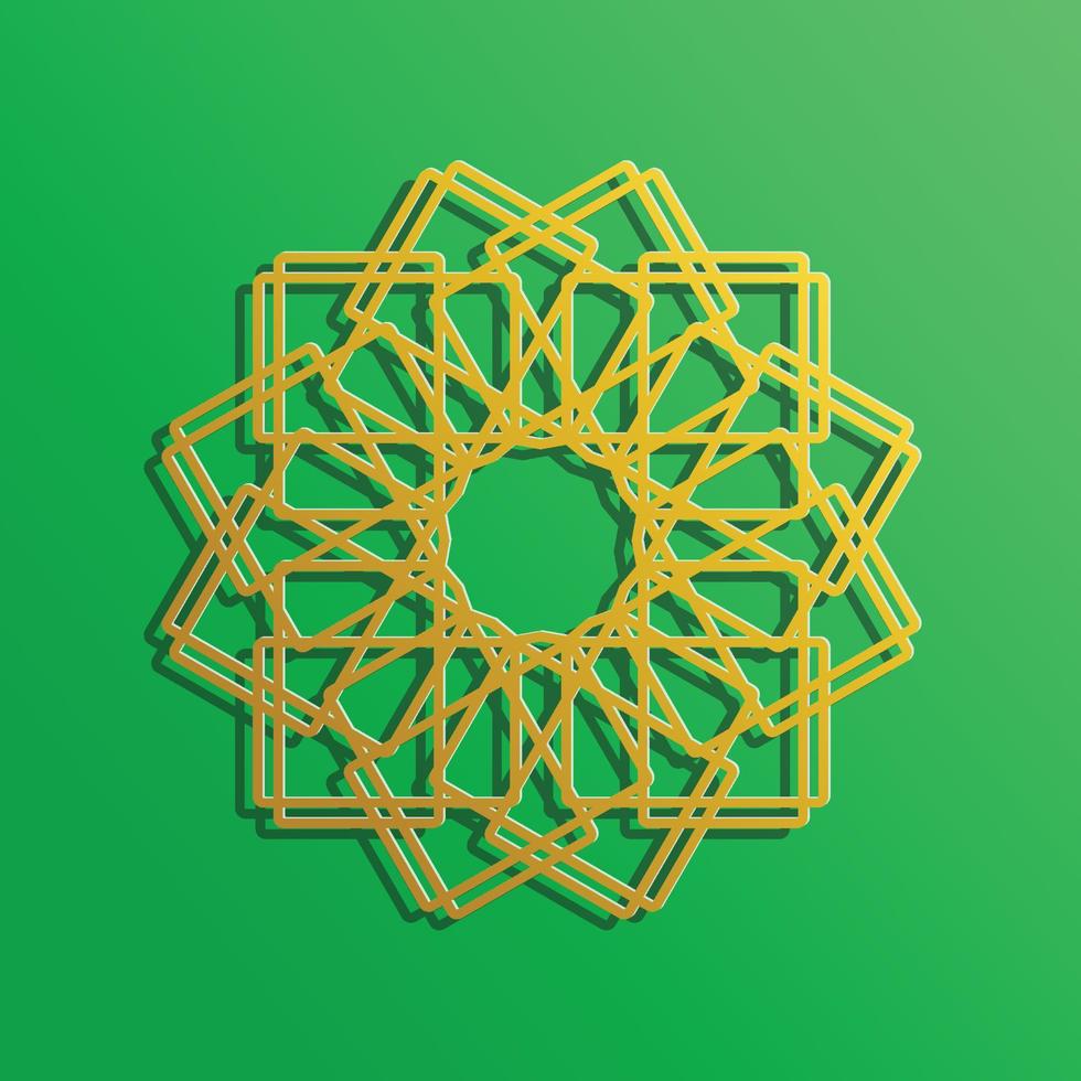 islamic religion mandala arabic style elegant gold color with green background vector