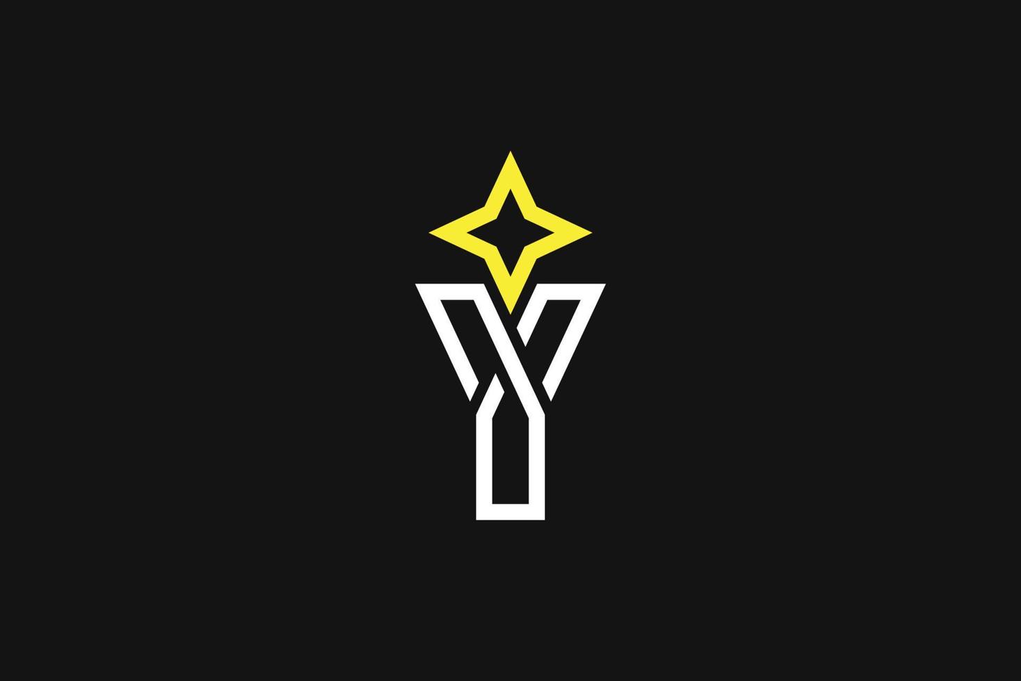 modern letter Y star logo with monogram style design vector graphic