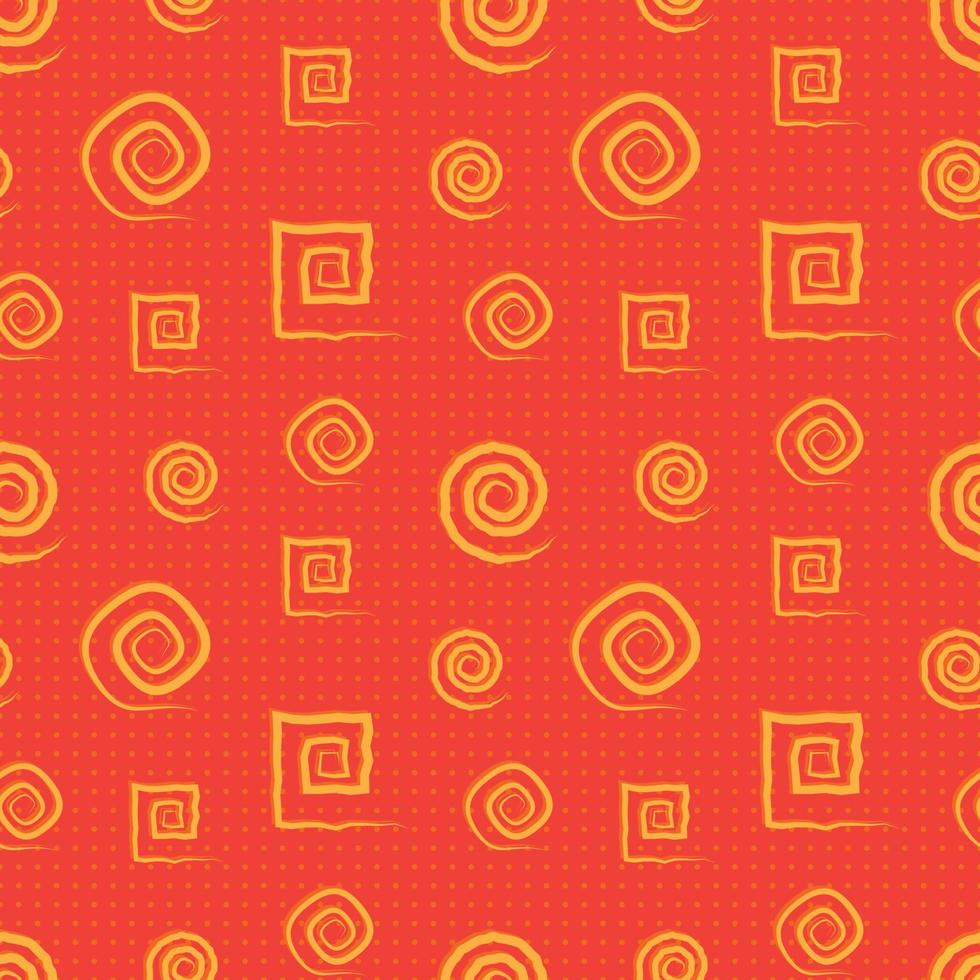 abstract seamless pattern colorful square spiral line style, red color, decorative repeat background vector graphic design