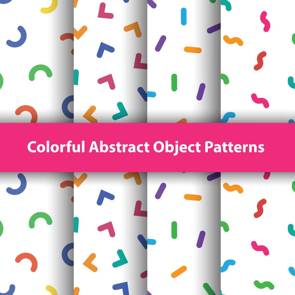 colorful abstract shape element seamless pattern collection vector