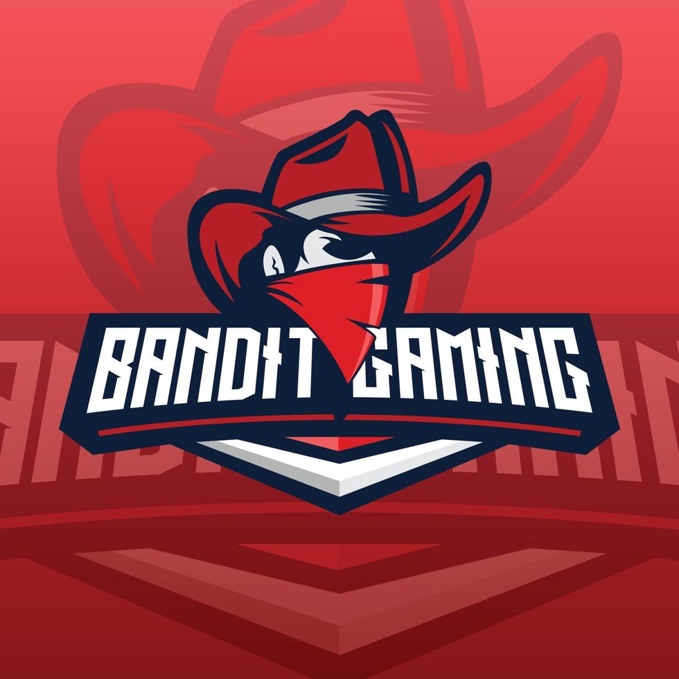 red bandit e sport logo concept vector