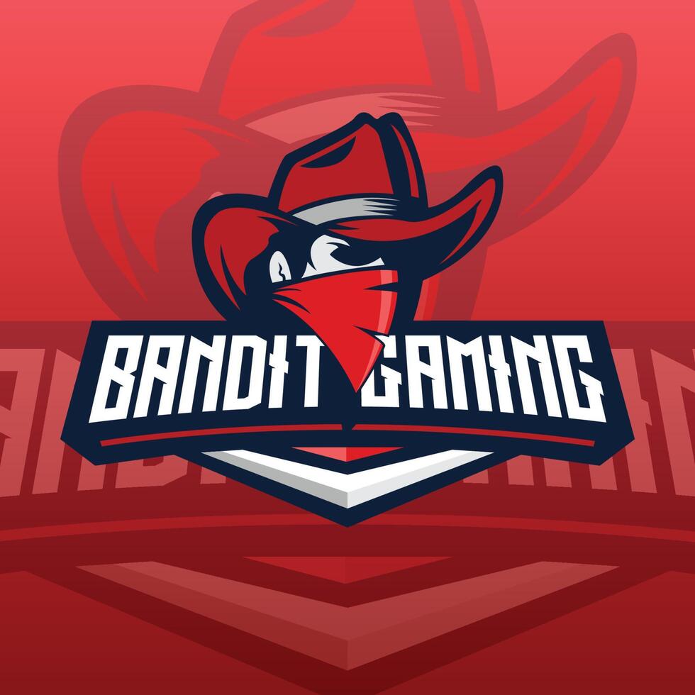 red bandit e sport logo concept vector