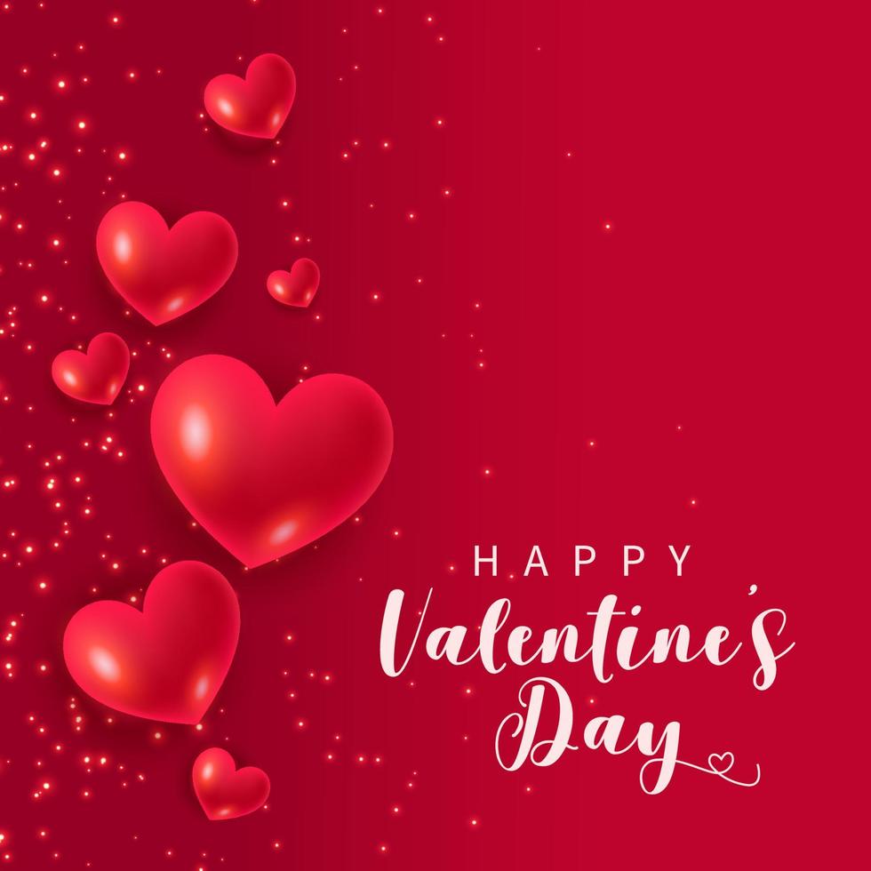 valentine day background with luxury love balloon vector