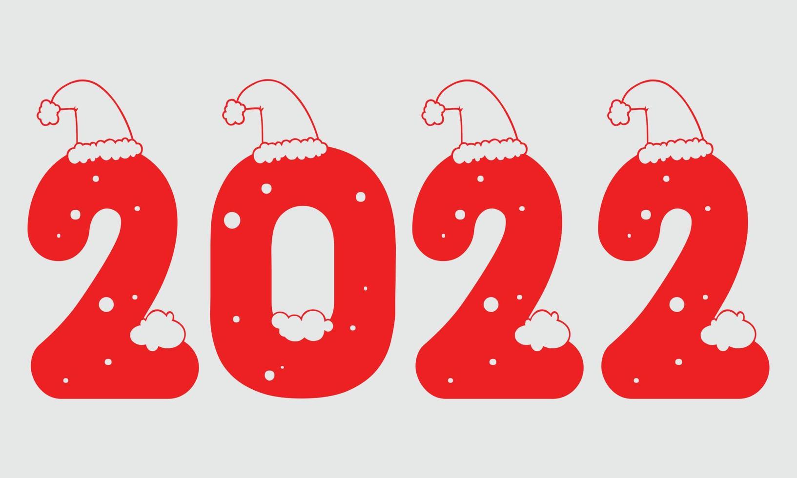 Santa  2022 Happy New Year Design vector