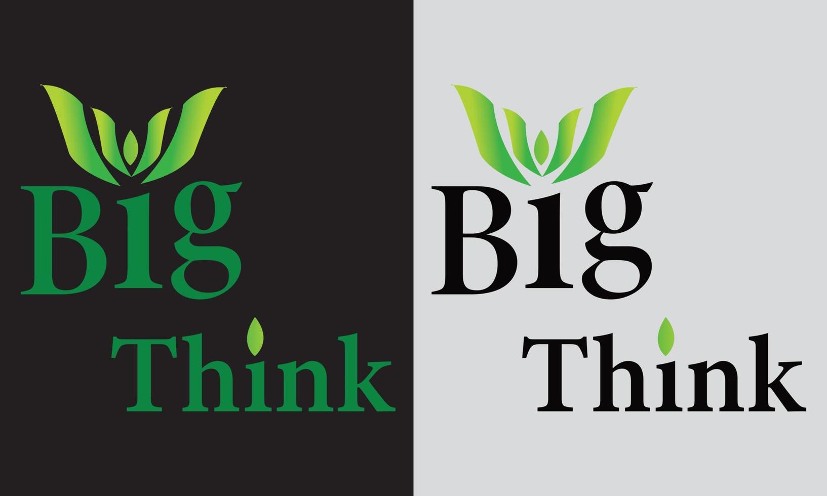 Big think Nature Logo Design Flat Vector Logo Design Illustration.