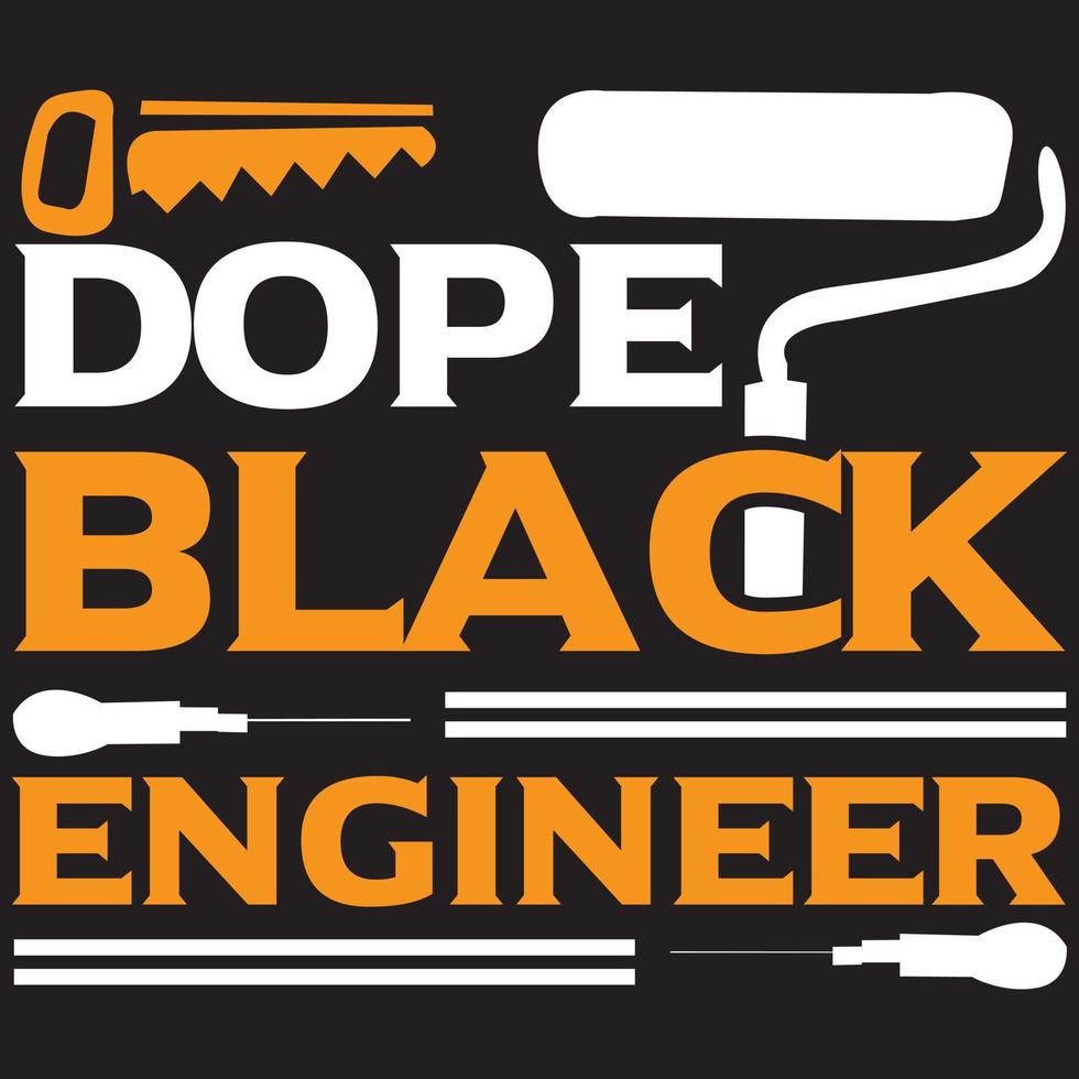 dope black engineer vector