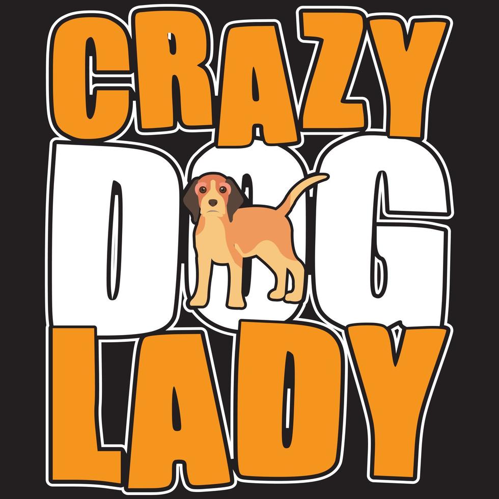 crazy dog lady vector