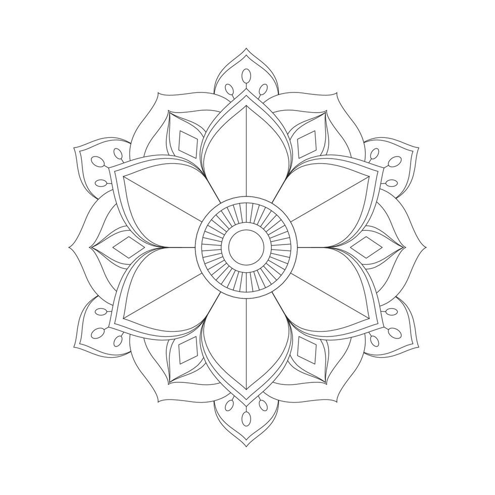 Easily editable and resizable floral mandala vector