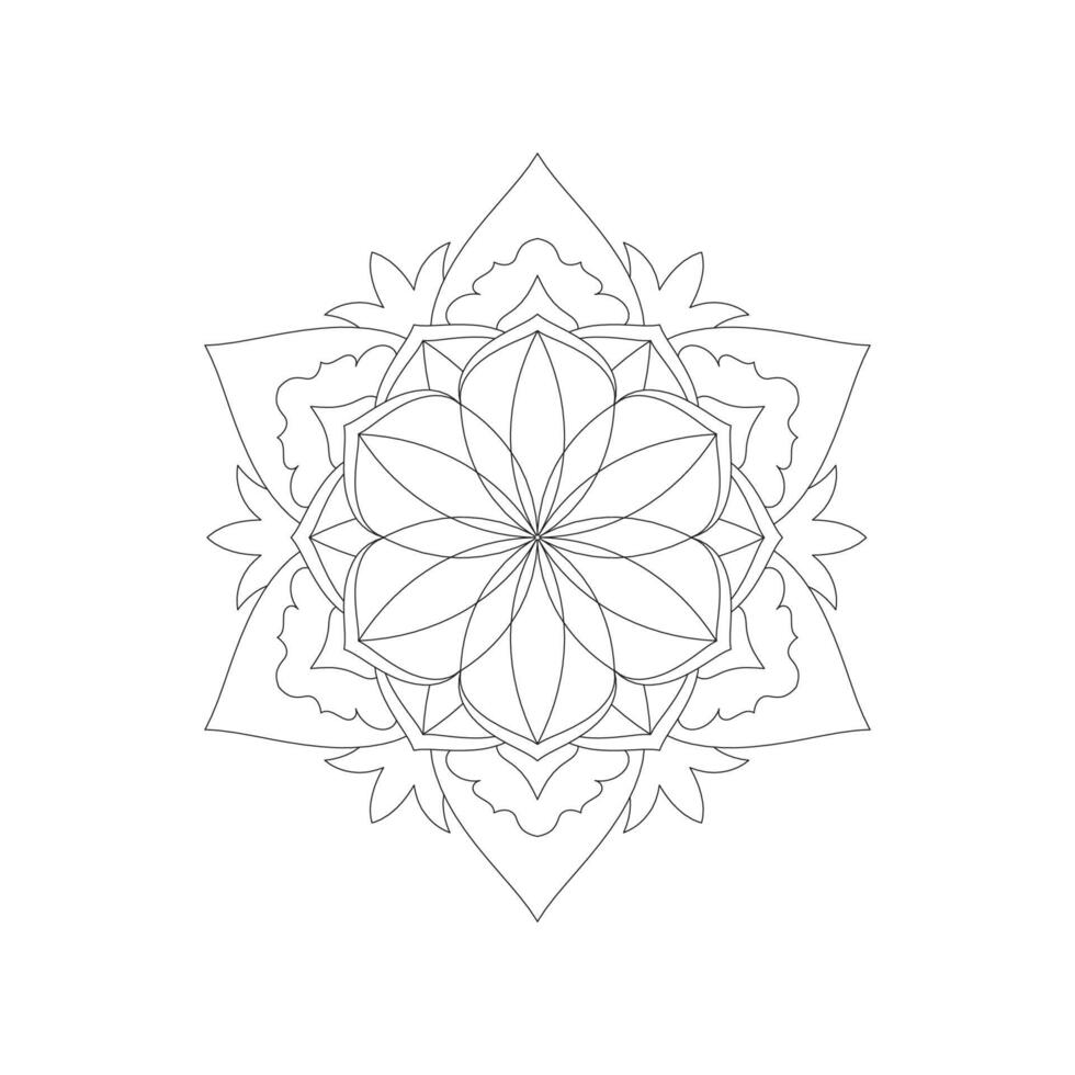 Easily editable and resizable floral mandala vector