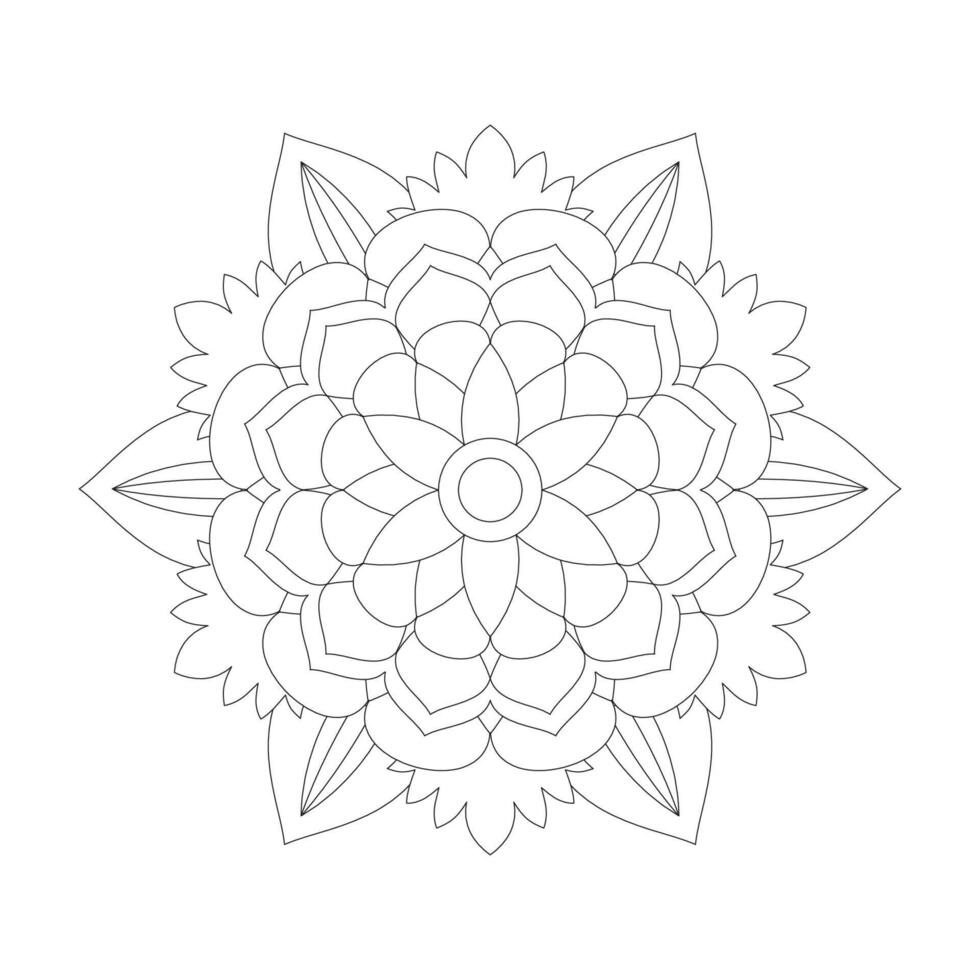 Easily editable and resizable floral mandala vector