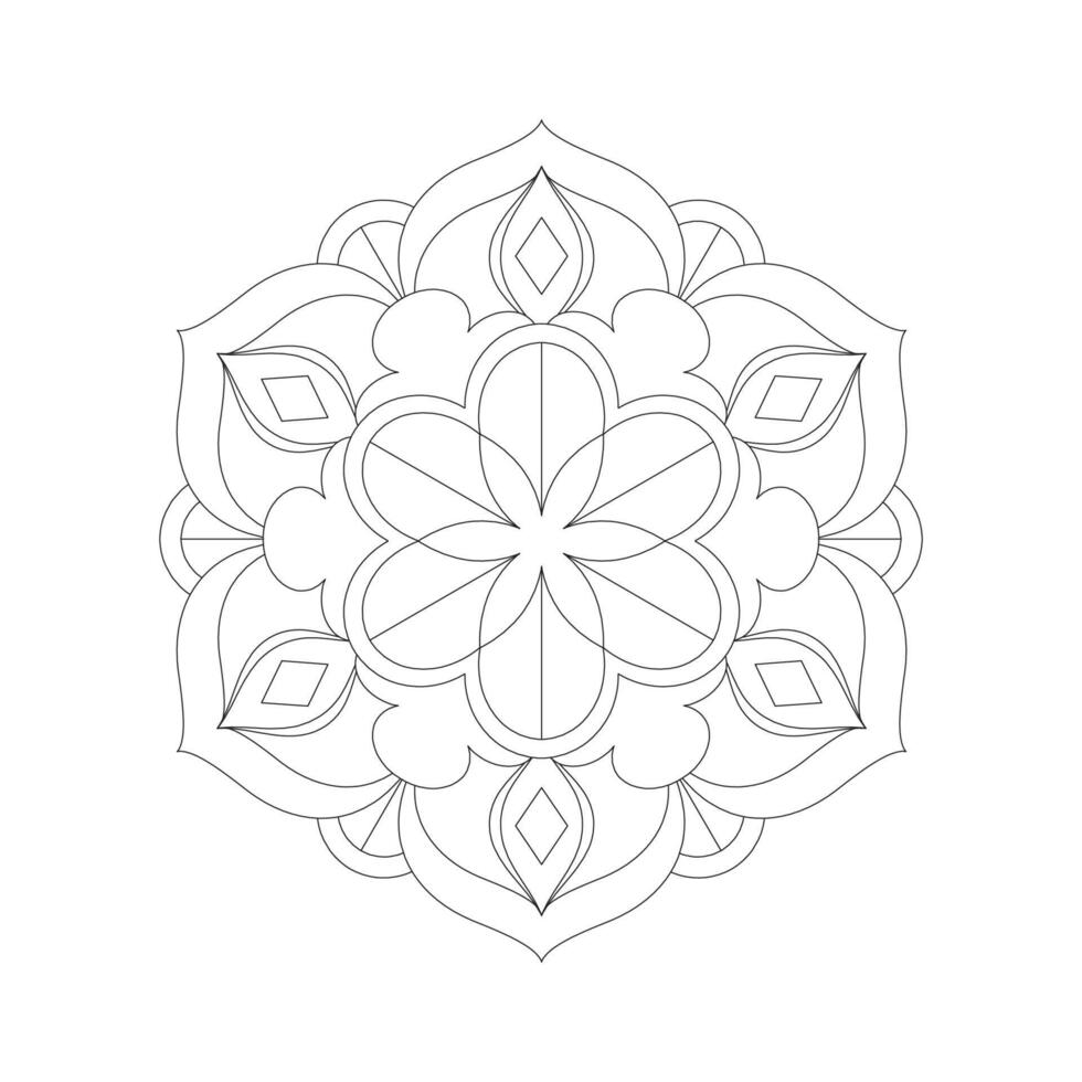 Easily editable and resizable floral mandala vector