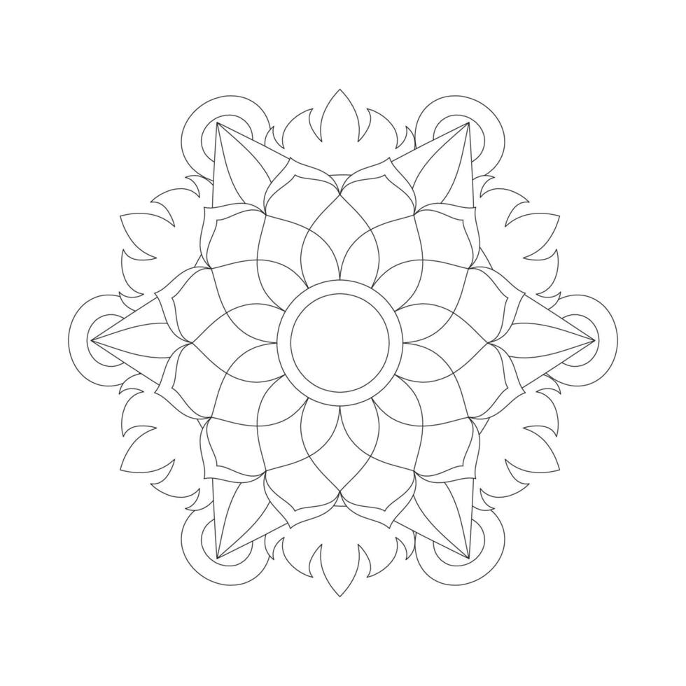 Easily editable and resizable floral mandala vector