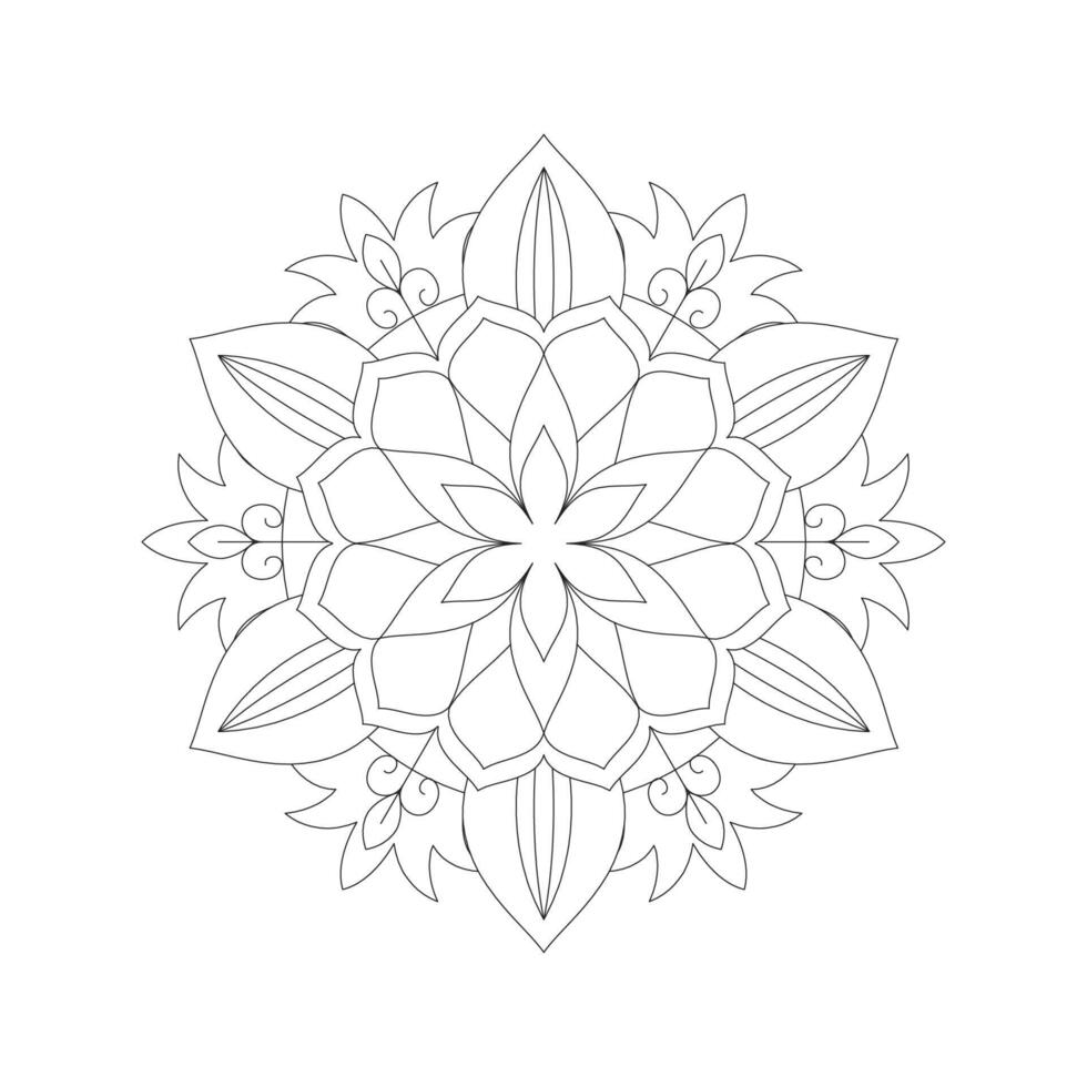 Easily editable and resizable floral mandala vector