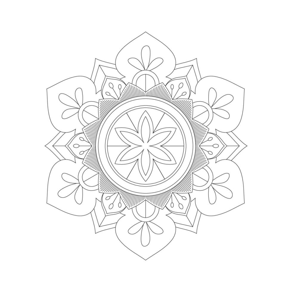 Easily editable and resizable floral mandala vector